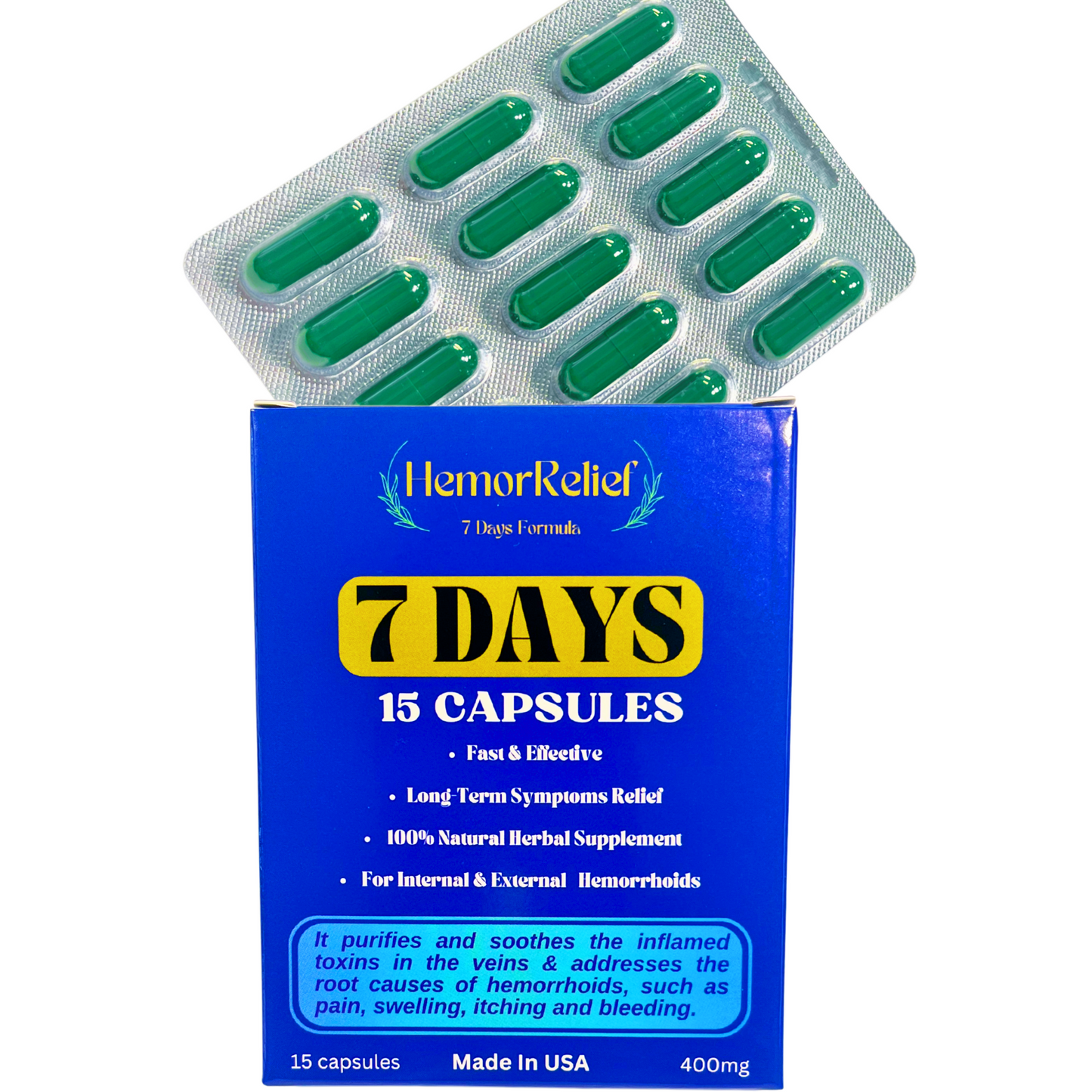 HemorRelief, 7 Days Herbal Remedy Formula, Fast & Long-Lasting Relief