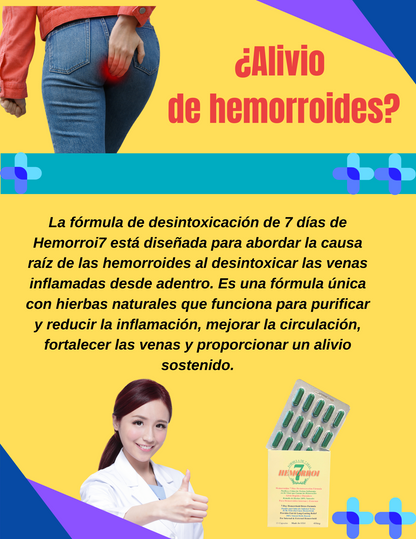 Hemorroi7: Hemorroides 7 Dias Desintoxicacion Formula para un Alivio Duradero de las Hemorroides, Works to Address The Root Causes of Hemorrhoids.