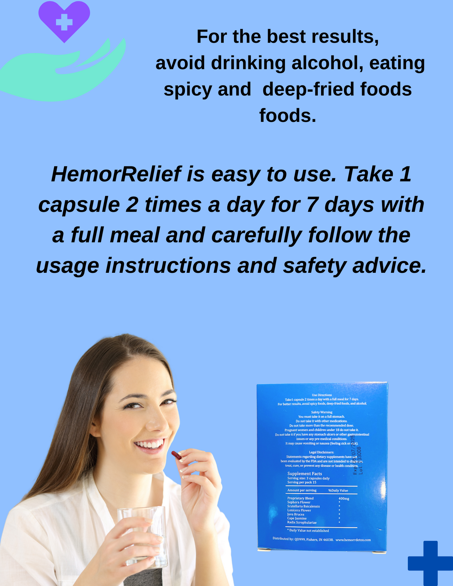 HemorRelief, 7 Days Herbal Remedy Formula, Fast & Long-Lasting Relief
