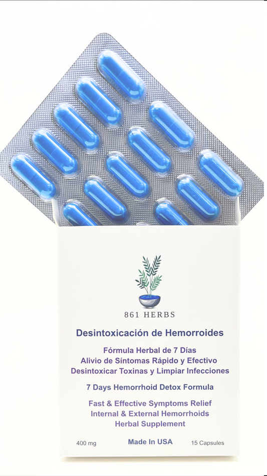 861 HERBS -Desintoxicación De Hemorroides, 7 días Formula, trabaja para abordar las causas raíces de los hemorroides para proporcionar un alivio duradero, remedio 100% herbal.