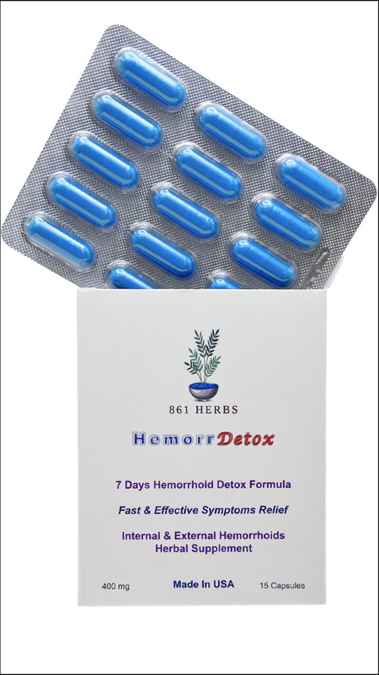Hemorrdetox - Your 7-Day Herbal Detox Formula Remedy for Lasting Hemorrhoid Relief, Works to address the root causes of hemorrhoids